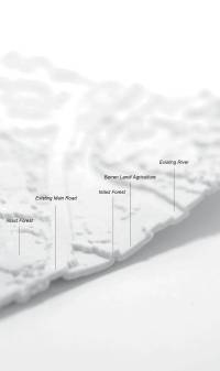 3D-printed study model of landscape patterns at sample site Muara Labuh, Sumatra. By TSANG Yik Ming Yammi, 2018.