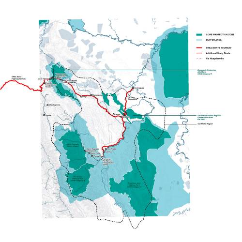 Site visit map for San Martin and Loreto.