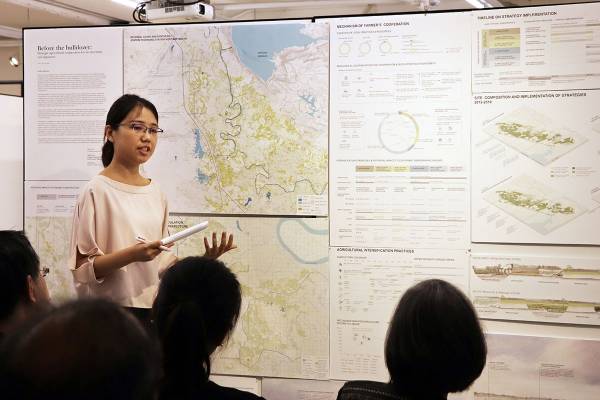 HKU students present their planning and design strategies for the China-Laos railway. By Aristo Chan, 2018.