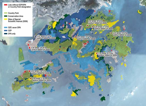Potential lots outside statutory planning controls.