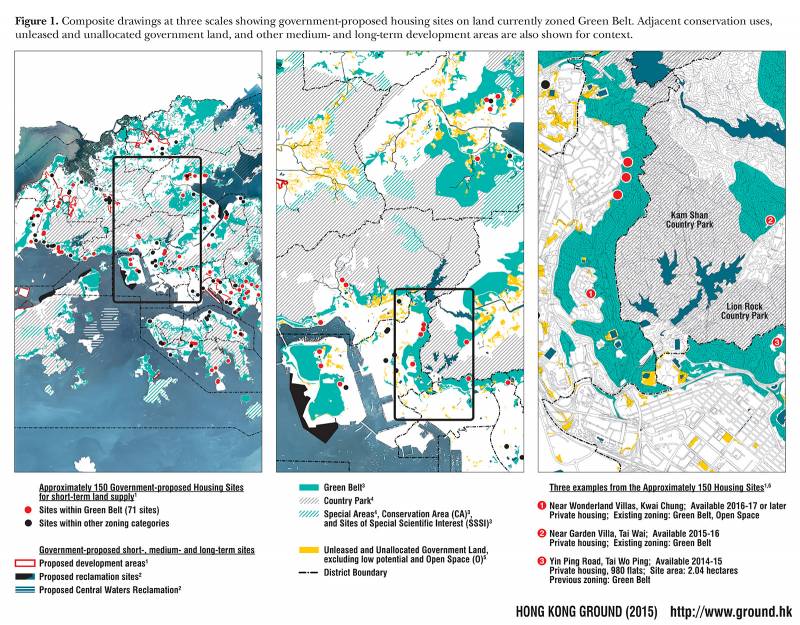 Diagram of Hong Kong Green Belt government-proposed housing sites